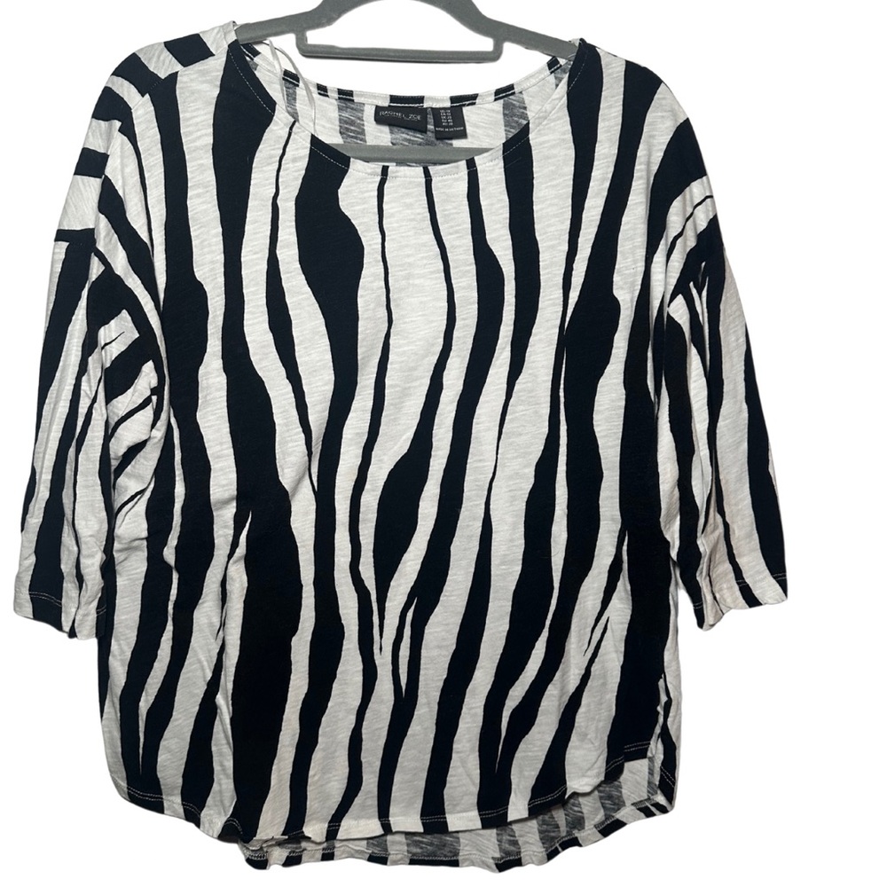 Rachel Zoe Black and White “Zebra” 3-4 T Shirt Size 1X EUC